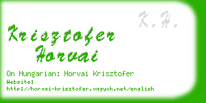 krisztofer horvai business card